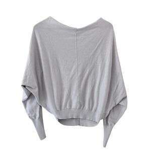 All Saints Elgar Cowl Neck Cardigan Sweater Womens 4 Gray Dolman Back Snap